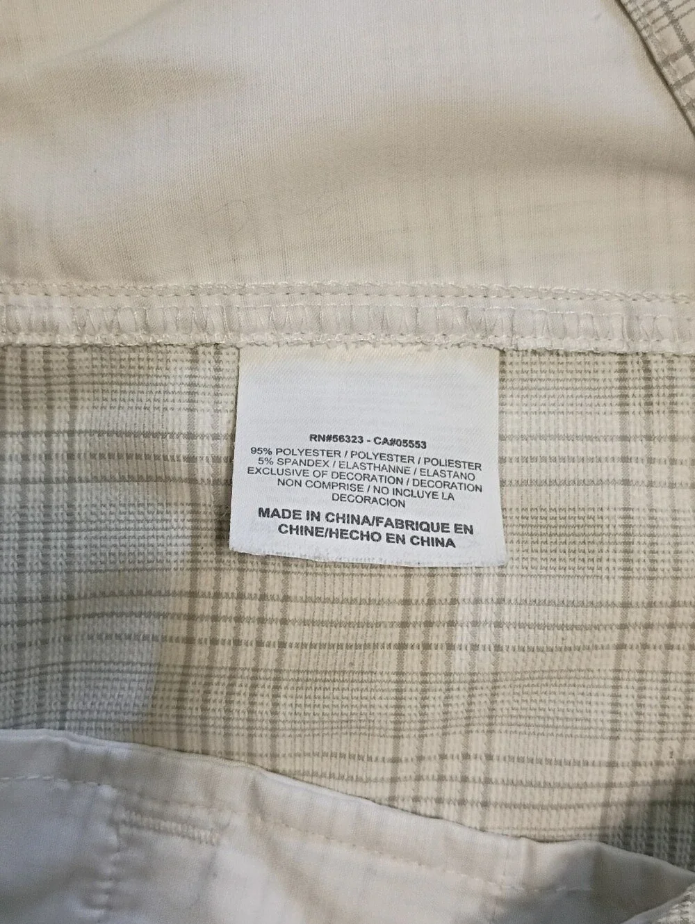Nike Dri-Fit Golf Lt Gray Plaid Flat Front Bermuda Shorts Pockets Men's 42 NWOT